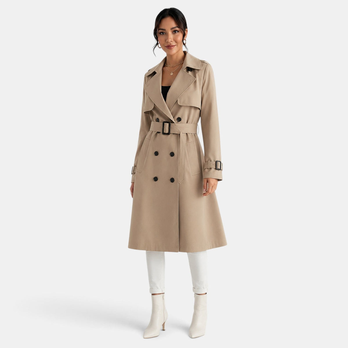 Gabardina larga elegante para mujer