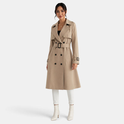 Gabardina larga elegante para mujer