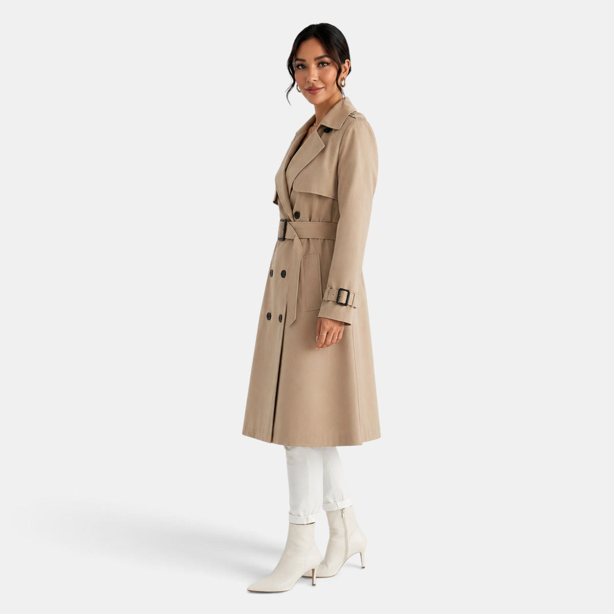 Gabardina larga elegante para mujer