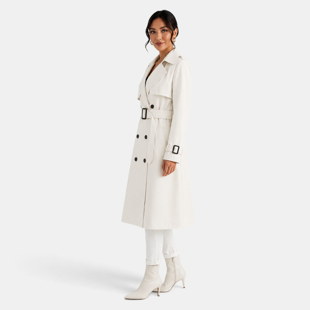 Gabardina larga elegante para mujer