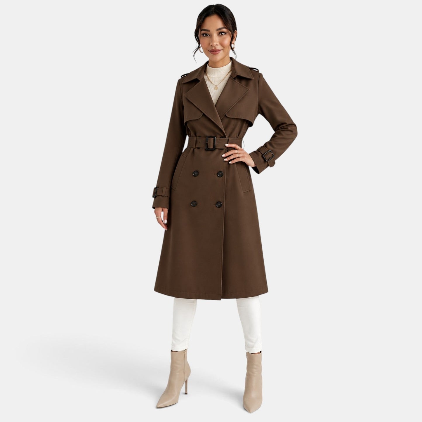 Gabardina larga elegante para mujer