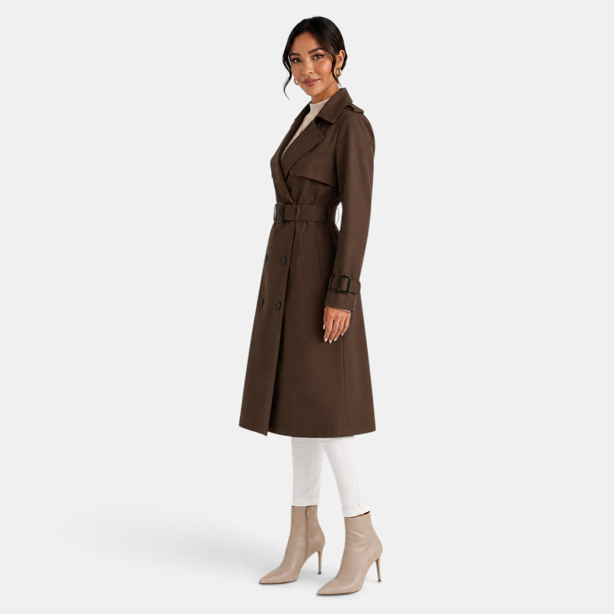 Gabardina larga elegante para mujer
