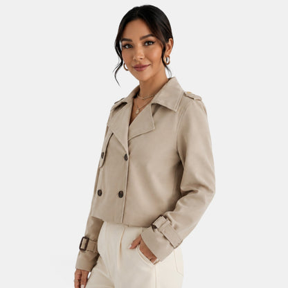 Gabardina corta elegante para mujer