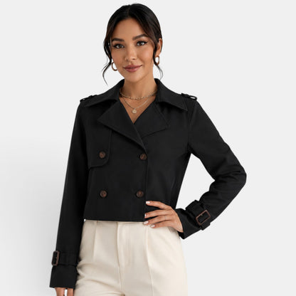 Gabardina corta elegante para mujer