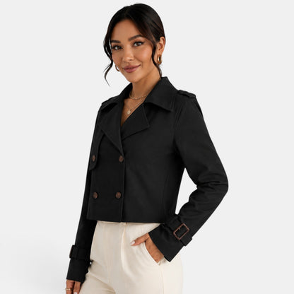 Gabardina corta elegante para mujer