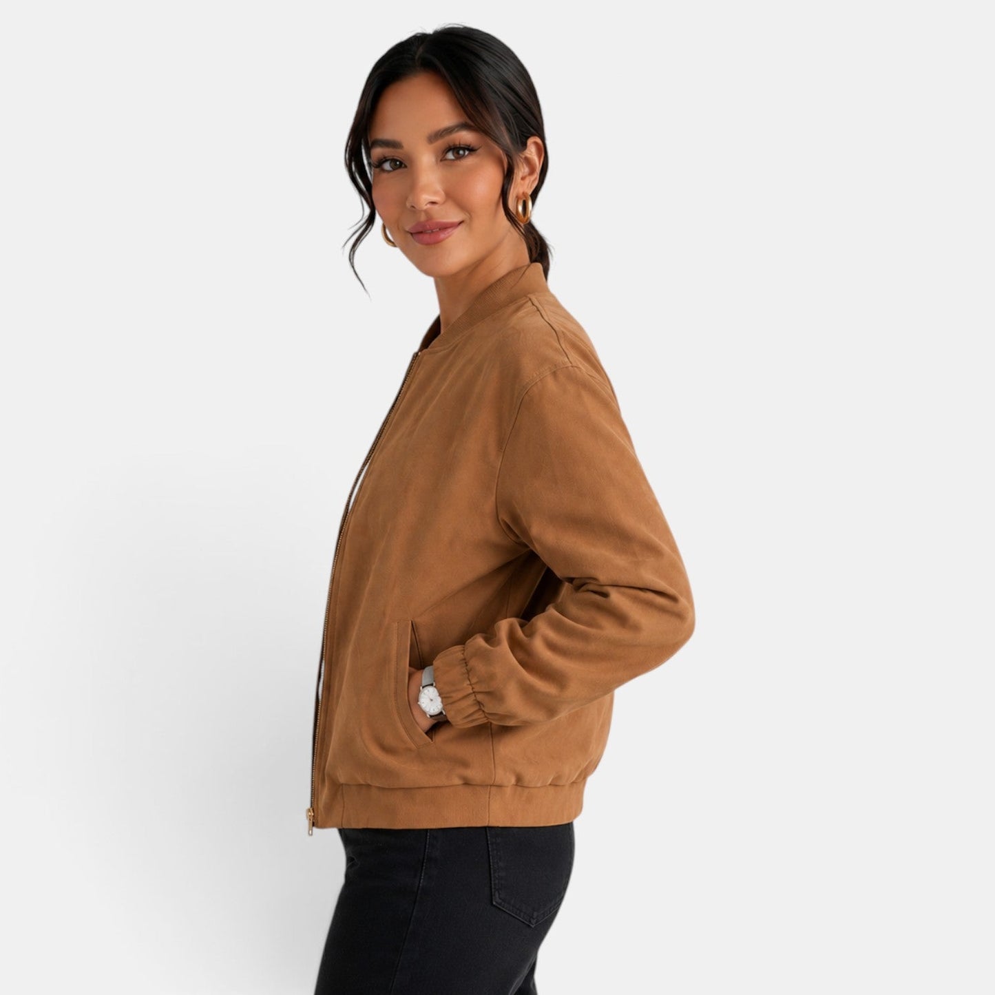 Chaqueta moderna oversize de cuero sintético para mujer