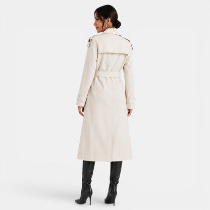 Gabardina elegante con cinturón para mujer