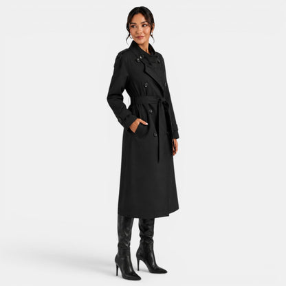 Gabardina elegante con cinturón para mujer