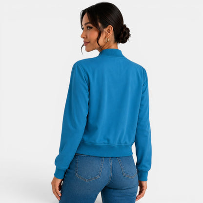 Chaqueta bomber ligera con botones para mujer