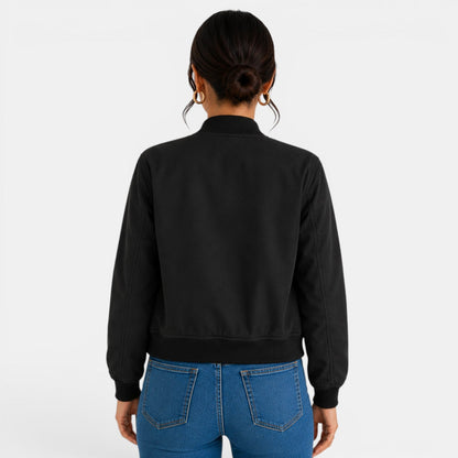 Chaqueta bomber ligera con botones para mujer
