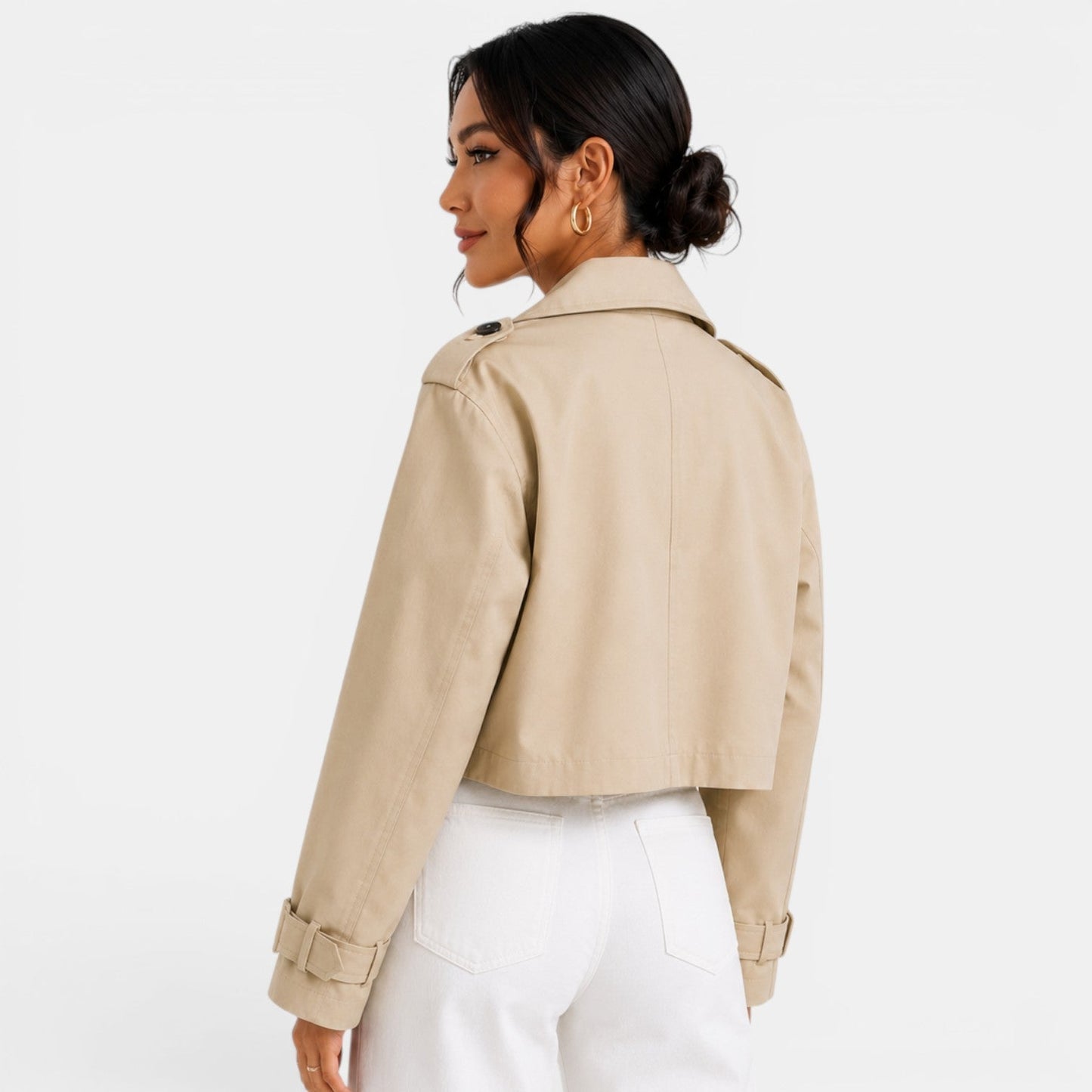 Gabardina corta para mujer