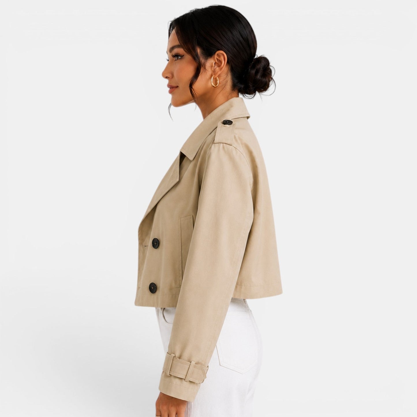 Gabardina corta para mujer