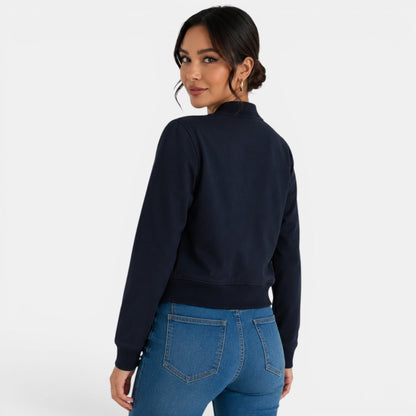 Chaqueta bomber ligera con botones para mujer