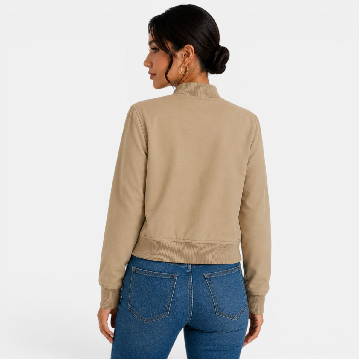 Chaqueta bomber ligera con botones para mujer