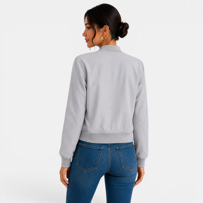 Chaqueta bomber ligera con botones para mujer
