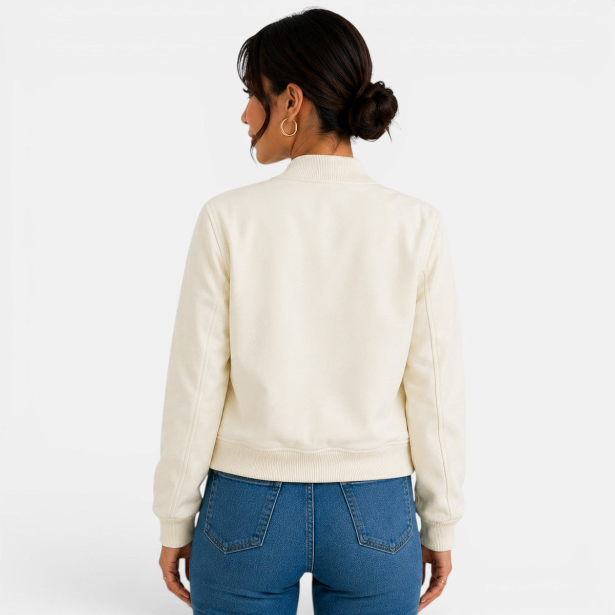 Chaqueta bomber ligera con botones para mujer