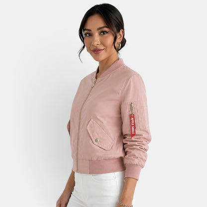 Chaqueta bomber ligera con cremallera para mujer