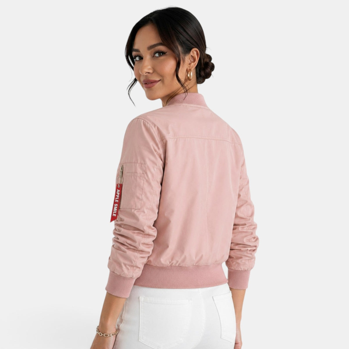Chaqueta bomber ligera con cremallera para mujer