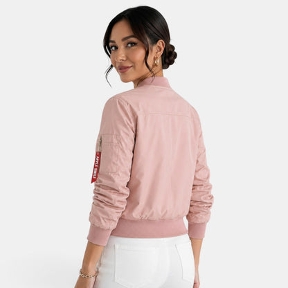 Chaqueta bomber ligera con cremallera para mujer