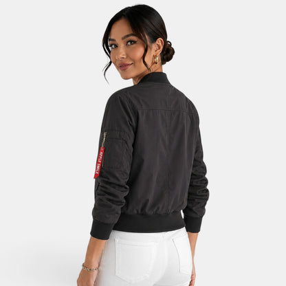 Chaqueta bomber ligera con cremallera para mujer