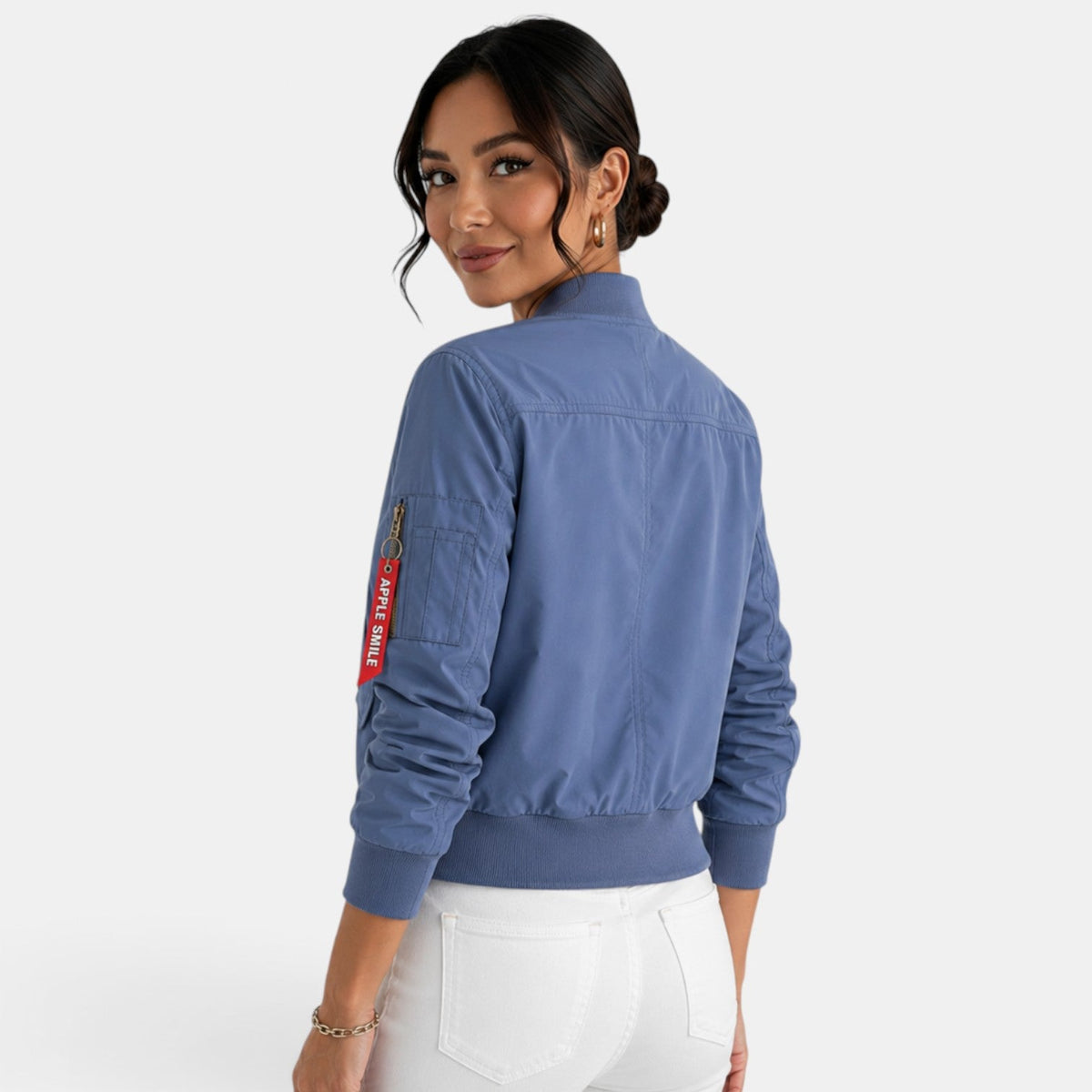 Chaqueta bomber ligera con cremallera para mujer