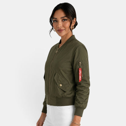 Chaqueta bomber ligera con cremallera para mujer