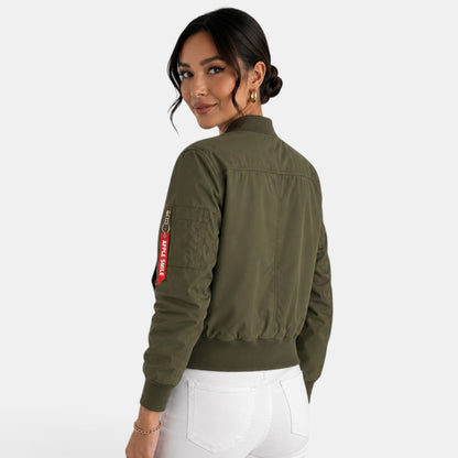 Chaqueta bomber ligera con cremallera para mujer