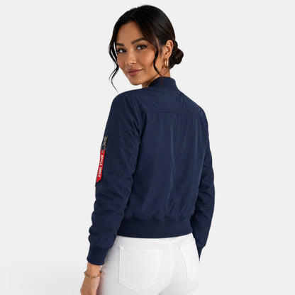 Chaqueta bomber ligera con cremallera para mujer