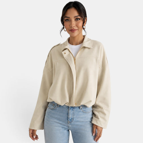 Chaqueta de gamuza para mujer de otoño