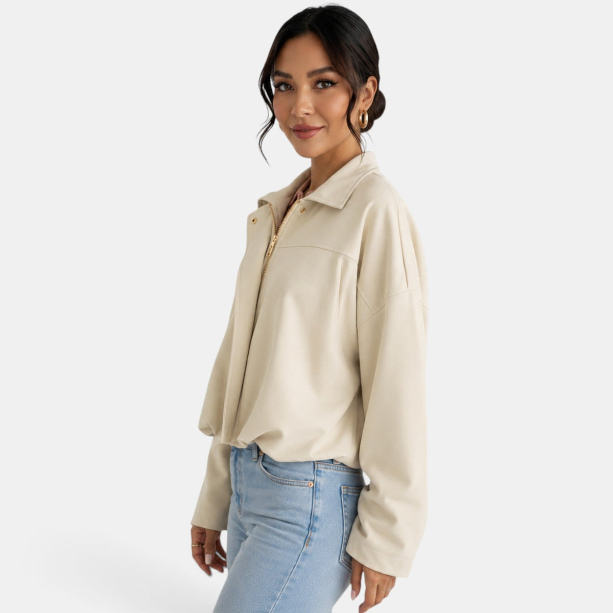 Chaqueta de gamuza para mujer de otoño