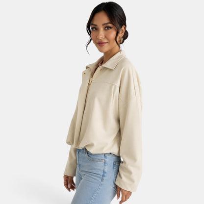 Chaqueta de gamuza para mujer de otoño
