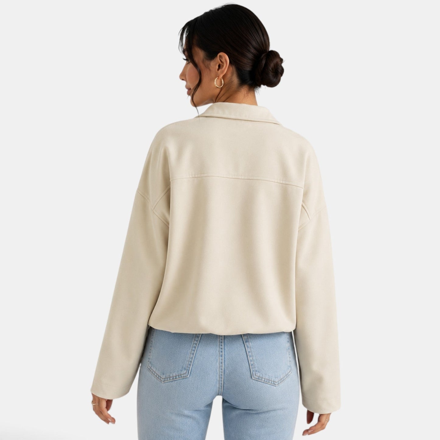 Chaqueta de gamuza para mujer de otoño