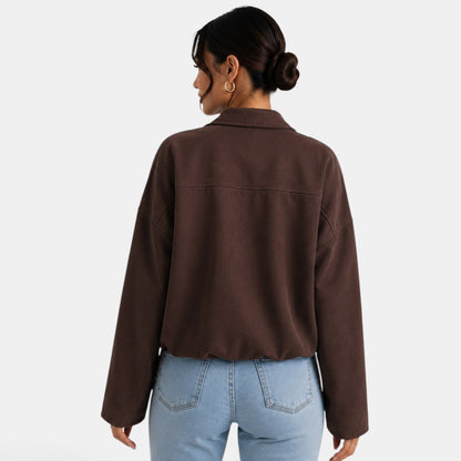 Chaqueta de gamuza para mujer de otoño