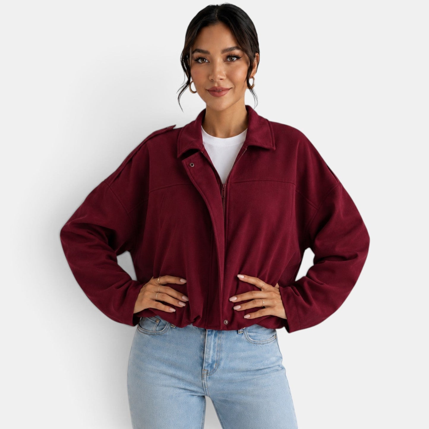 Chaqueta de gamuza para mujer de otoño
