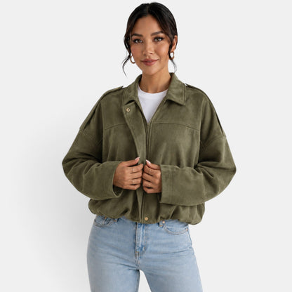 Chaqueta de gamuza para mujer de otoño