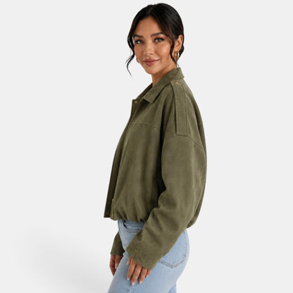 Chaqueta de gamuza para mujer de otoño