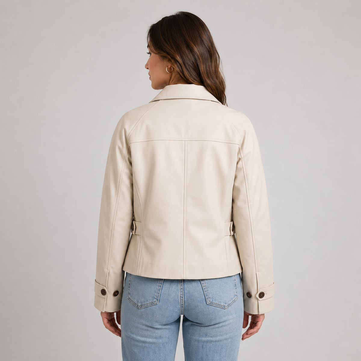 Chaqueta corta premium para mujer – Chaqueta ligera de botones con cuello clásico