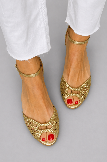 Isadora™ | Sandalias Trenzadas Doradas