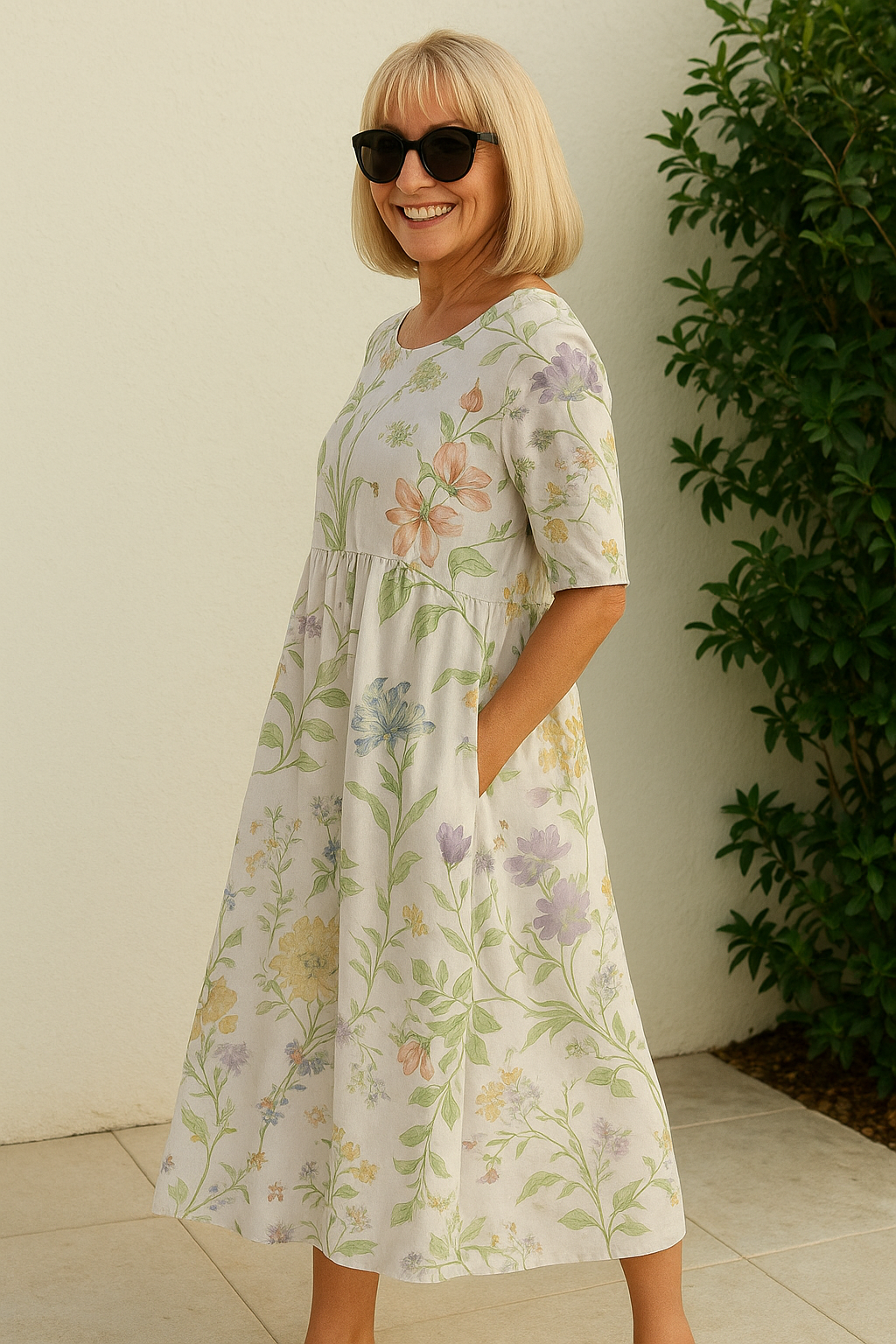 Vestido largo mujer con estampado floral elegante y fluido