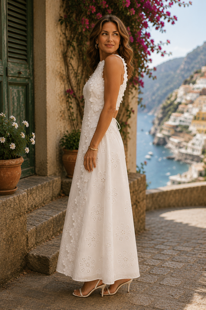 Della | Vestido Maxi Bordado Elegante