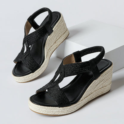 Aroa | sandalias de cuña con trenzado