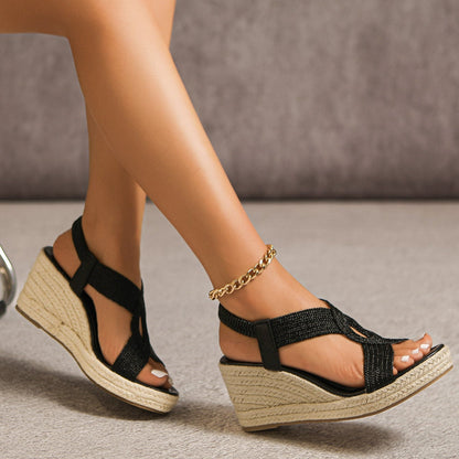 Aroa | sandalias de cuña con trenzado