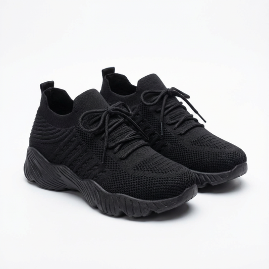 Maia | Zapatillas Running Mujer Knit Cordones Suela Gruesa Cuello Tipo Calcetín