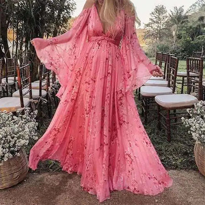 Odalys | Vestido largo para mujer con estampado floral | Elegante