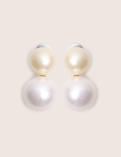 Pendientes de perla doble con poste