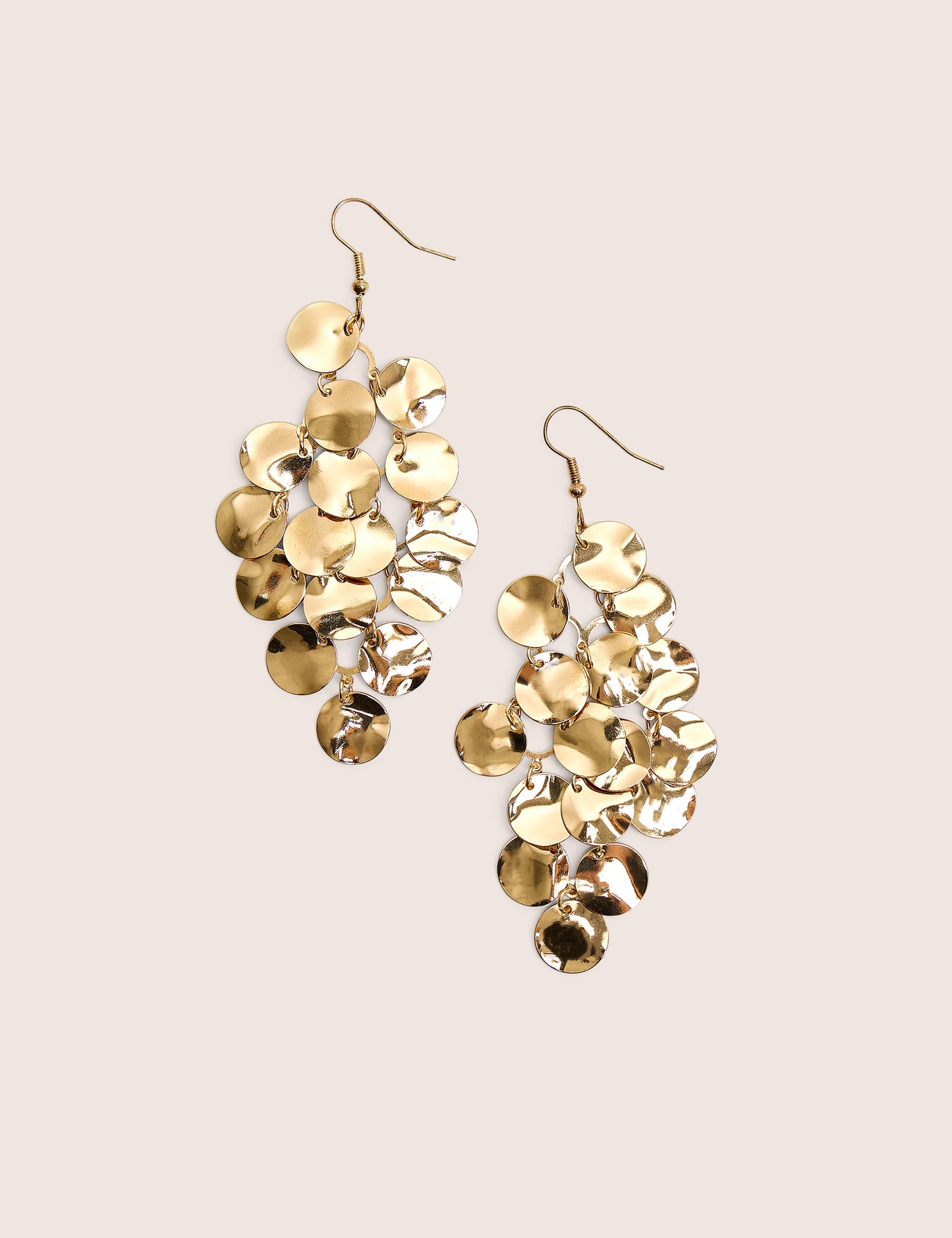 Pendientes de gota estilo candelabro bañados en oro