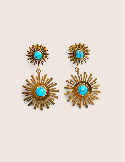 Pendientes de resina en forma de estrella bañados en oro