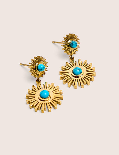 Pendientes de resina en forma de estrella bañados en oro