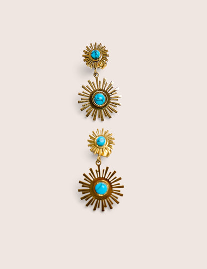 Pendientes de resina en forma de estrella bañados en oro