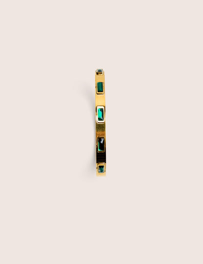 Brazalete chapado en oro con piedras de vidrio